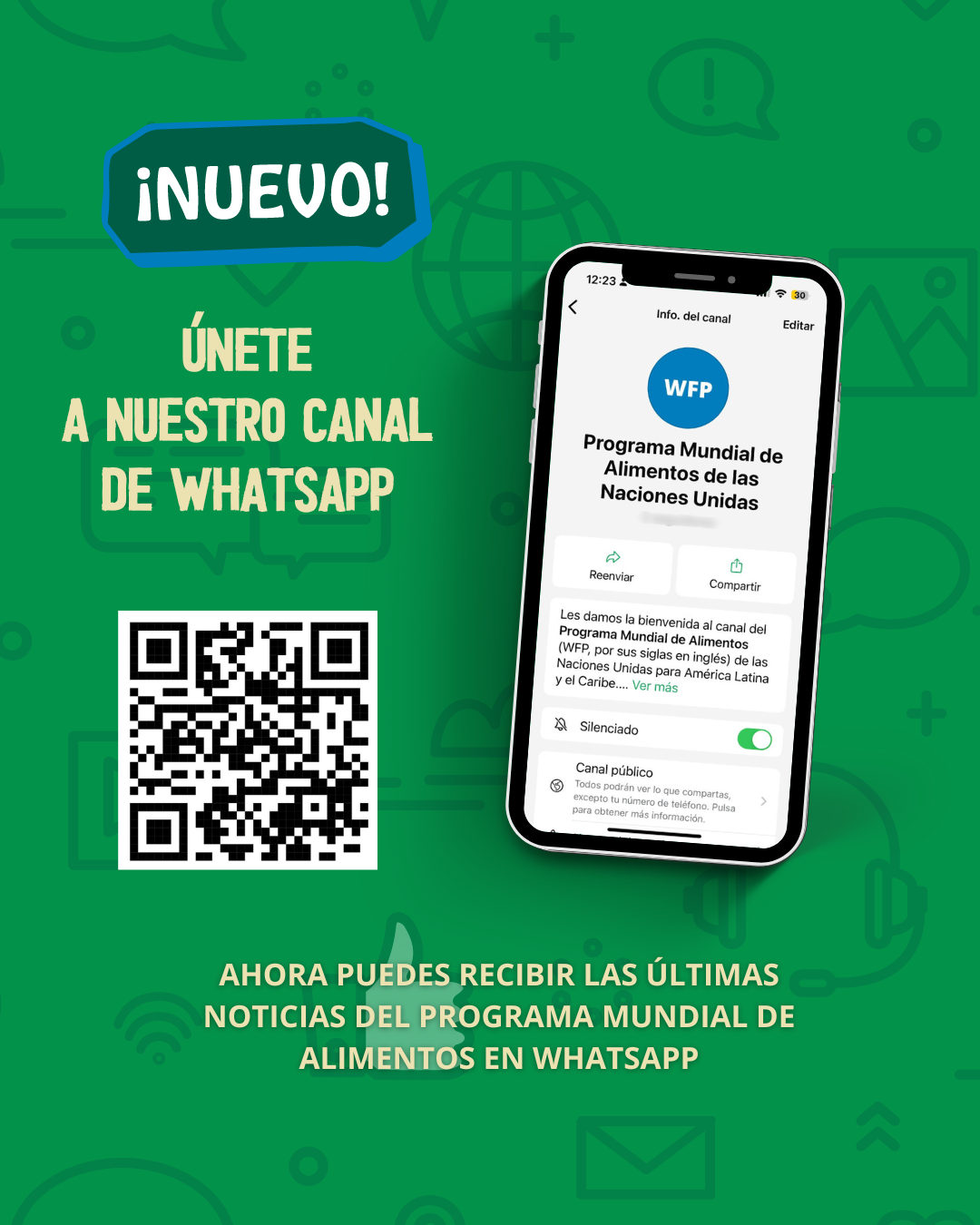 Captura del Canal de WhatsApp de WFP