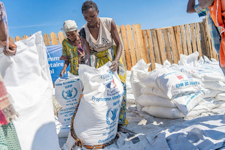 In the Bulengo camp in Goma, WFP is providing food assistance to 90,000 displaced people.