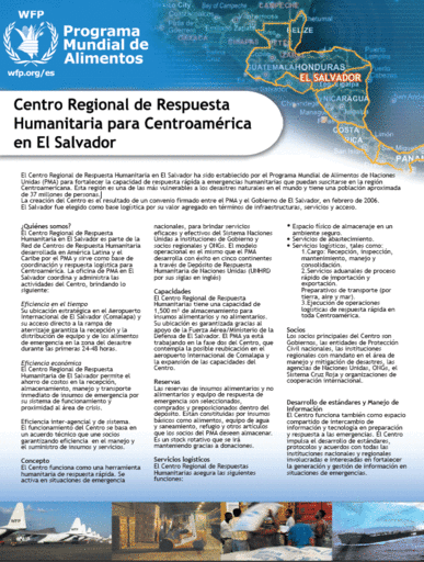 El Centro Regional de Respuesta Humanitaria en El Salvador