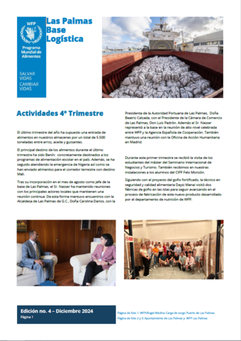 Portada del boletína de la Base Logística en Las Palmas, Canarias de octubre a diciembre 2024