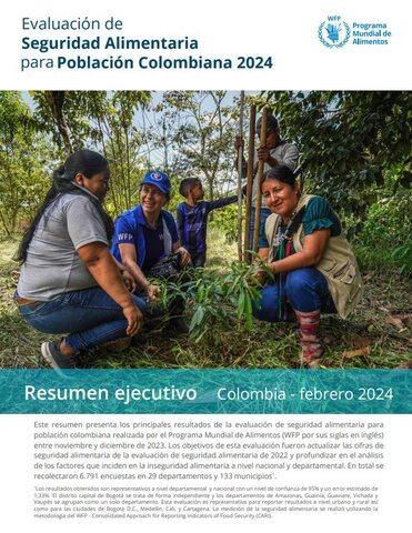 Portada de la evaluación de seguridad alimentaria en Colombia 2024