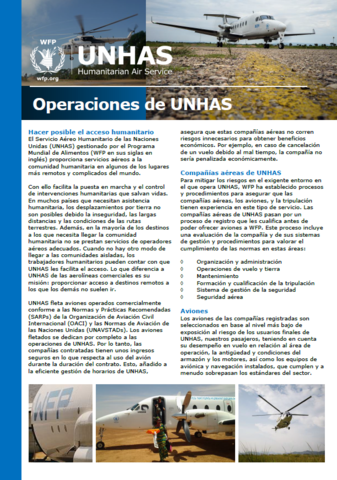 Operaciones de UNHAS