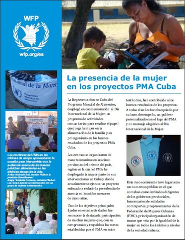 Cuba: La presencia de la mujer en los proyectos PMA Cuba