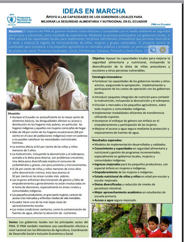 Ecuador: apoyo a las capacidades de los Gobiernos locales para mejorar la seguridad alimentaria y nutricional