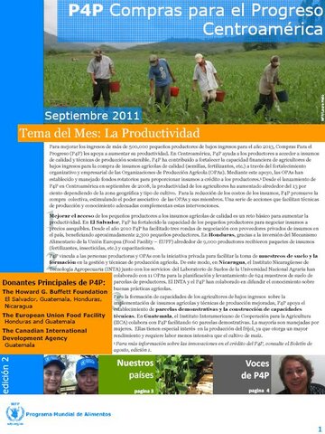 Boletín Compras para el Progreso (P4P) - Centroamérica (Septiembre)