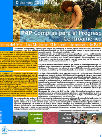 Boletín Compras para el Progreso (P4P) - Centroamérica (Diciembre)