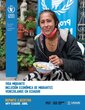 Portada del documento que muestra a una mujer venezolana comiendo un tazón y con el logo del WFP detrás de ella.