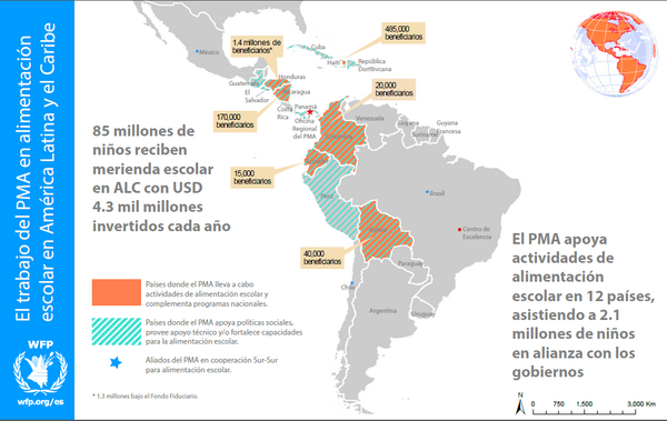 85 millones de niños reciben comidas en las escuelas de América Latina y el Caribe