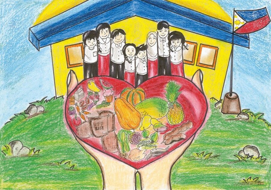 Dibujé un corazón lleno de comida y niños sonrientes en la escuela” | World  Food Programme