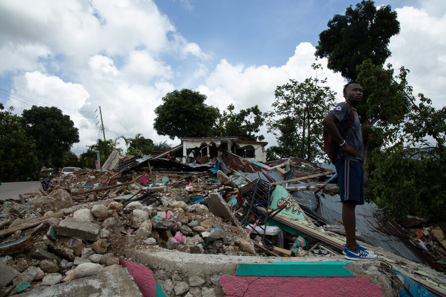 Quake destroyed community centre Haiti Marianela gonzalez