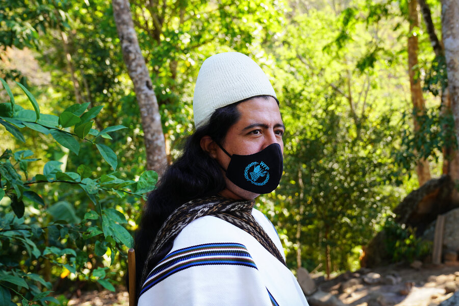 Portrait of man in face mask