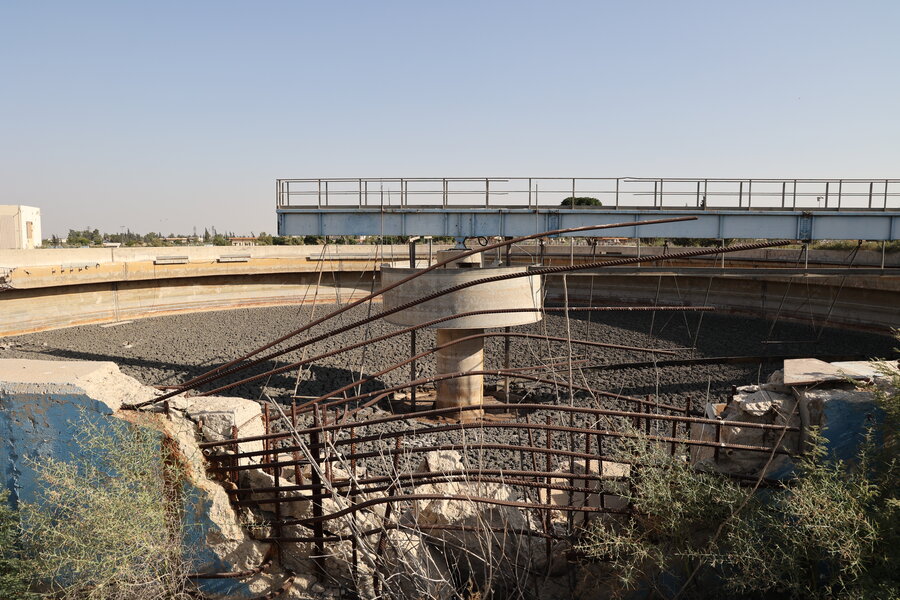 Fotos del antes y el después de la planta de tratamiento de agua. Foto: WFP/Hussam Alsaleh