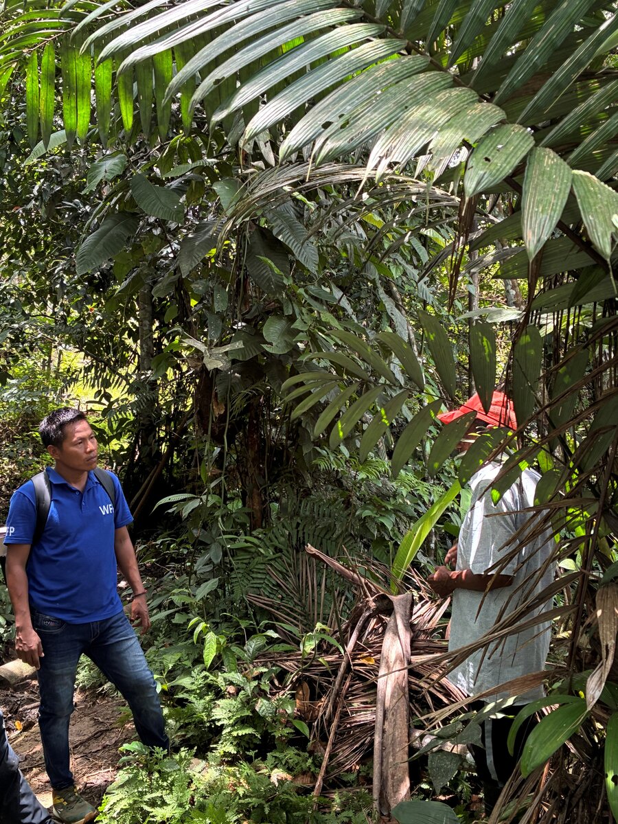 Dalvis Ramos interactuando con un miembro de la comunidad. Foto: WFP/Simona Beltrami