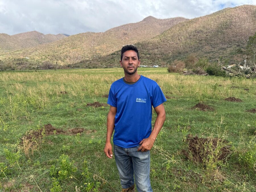 Jorge Rodríguez perdió todos sus cultivos en Santiago de Cuba después de que el huracán Melissa azotara la región oriental de Cuba. Foto: WFP / Tayra Pinzón