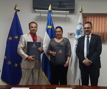 Con el apoyo de la Unión Europea, PMA y MARN firman acuerdo que beneficiará a 4.500 personas en Morazán y Usulután