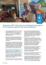 WFP amplía su respuesta en Cuba tras el huracán Melissa y la crisis energética