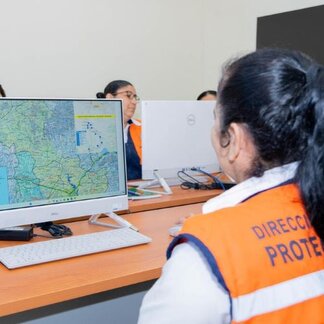 Crisis room in San Miguel located in the east of San Salvador.