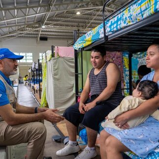 vouchers distribution to families in shelters affected by rainstorms in El Salvador.